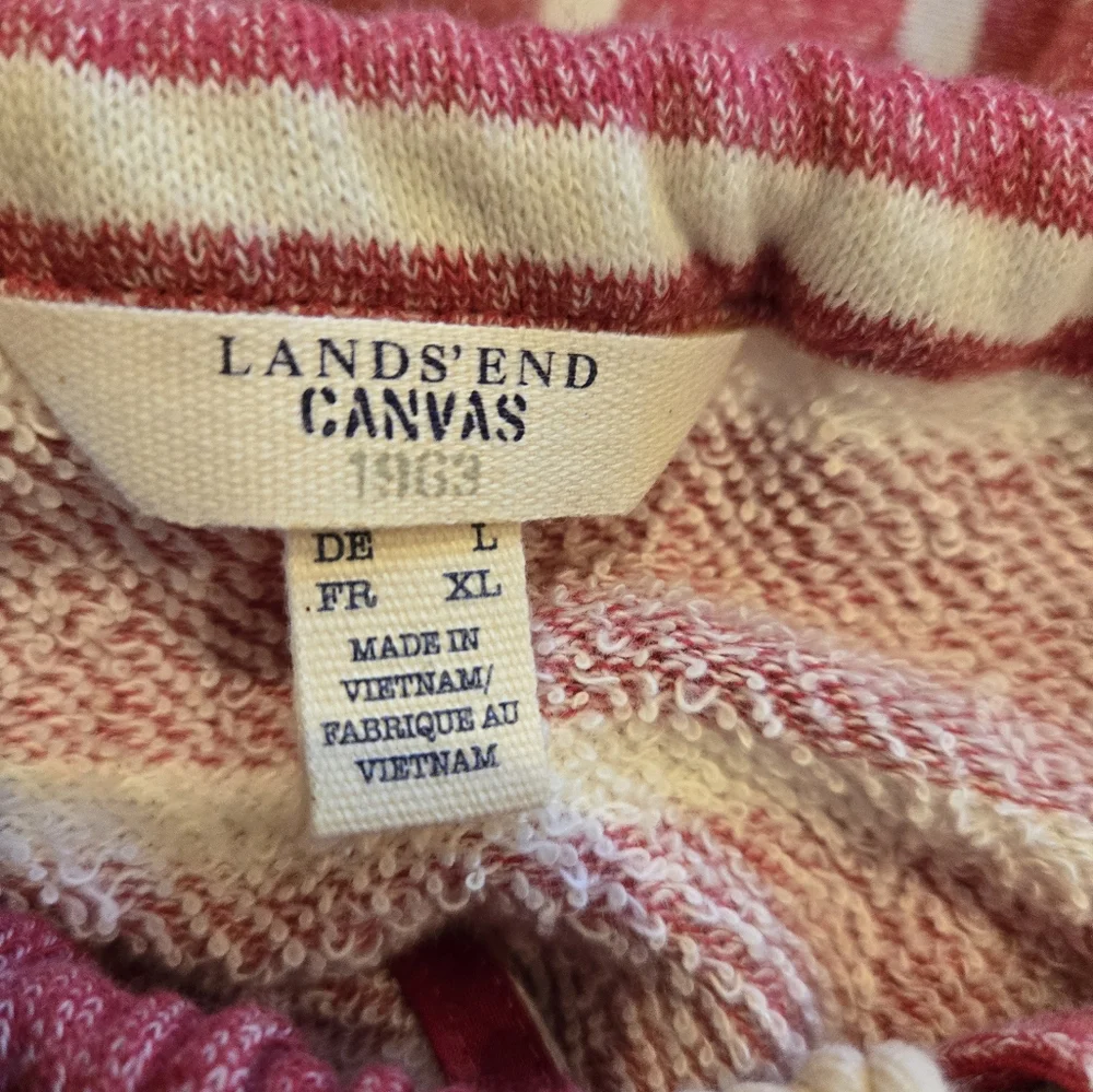Red and White Striped Sleeveless Terry Cloth Dress - Picture 6 of 9